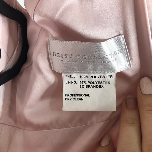 Vivian Diamond Dessy Collection Blush Chiffon Cut Out Maxi Bridesmaid 2906 - Picture 11 of 13